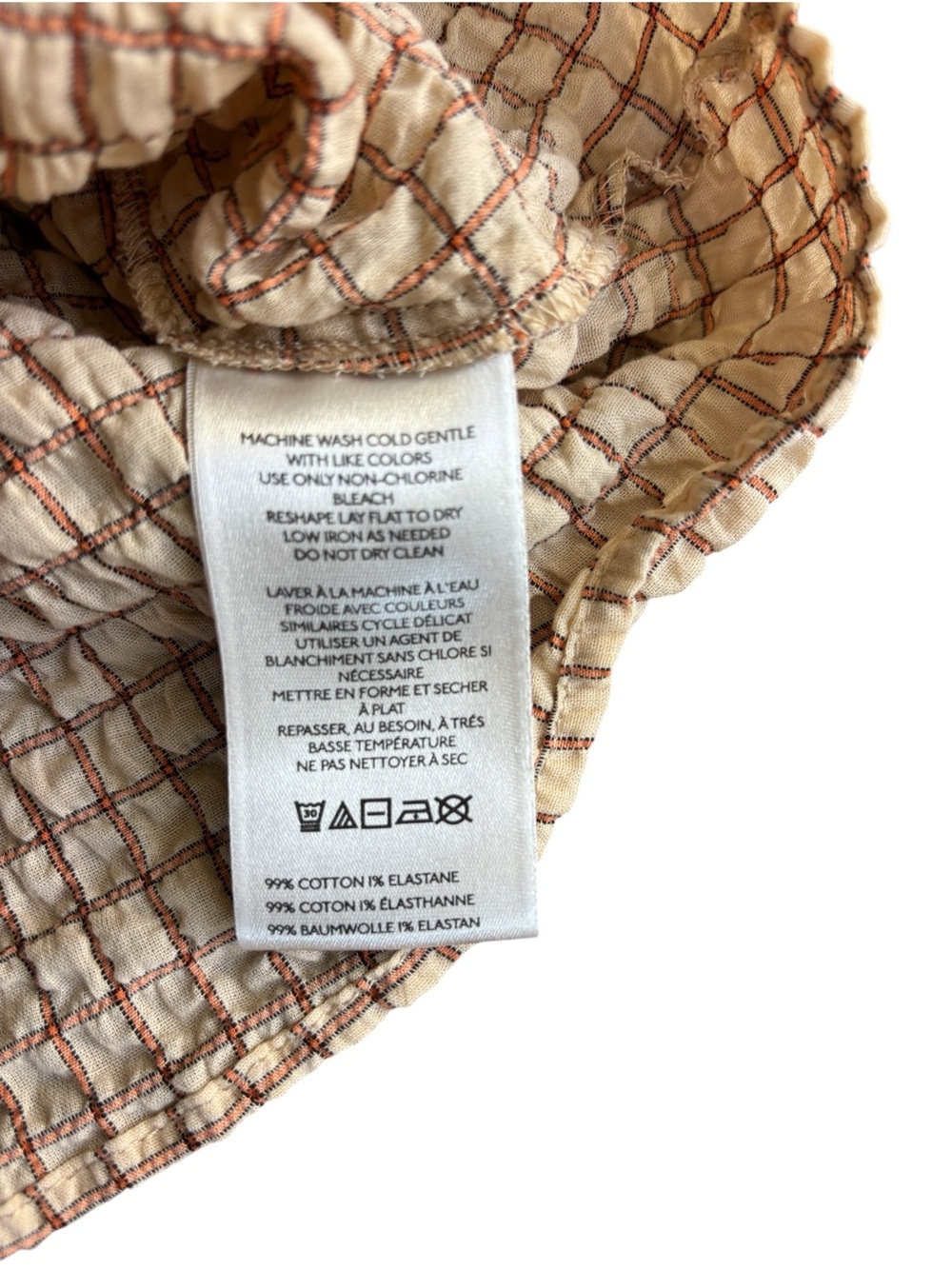 Anthropologie Pilcro Flutter-Sleeve Buttondown Shirt Neutral Crinkle Boho Chic - Picture 7 of 10